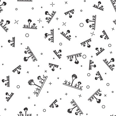 Siyah çizgi kalıp simgesi beyaz arkaplandaki kusursuz deseni izole etti. Vektör İllüstrasyonu