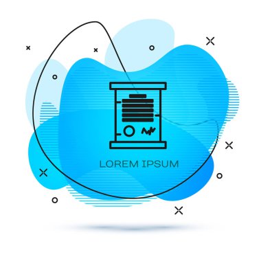 Beyaz arkaplanda izole edilmiş satır kararnamesi, kağıt, parşömen, kaydırma simgesi. Sıvı şekilli soyut pankart. Vektör İllüstrasyonu