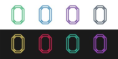 Poker masası simgesini siyah ve beyaz arkaplanda izole et. Vektör İllüstrasyonu