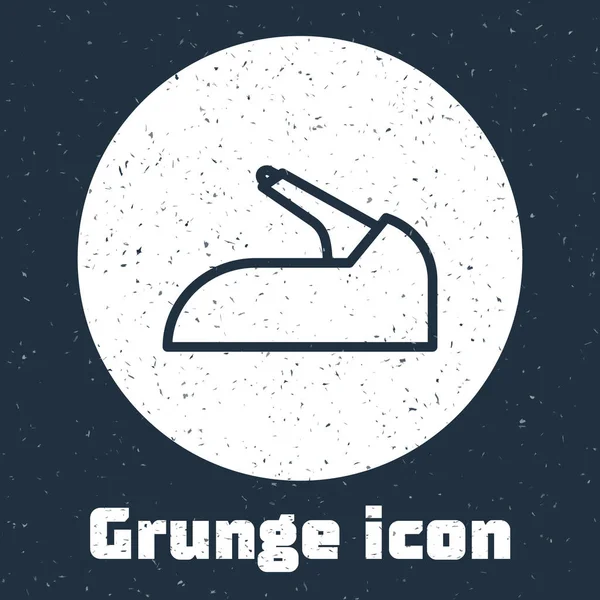 Grunge line Car handbrake icon isolated on grey background. Parking brake lever. Monochrome vintage drawing. Vector Illustration — Stock Vector