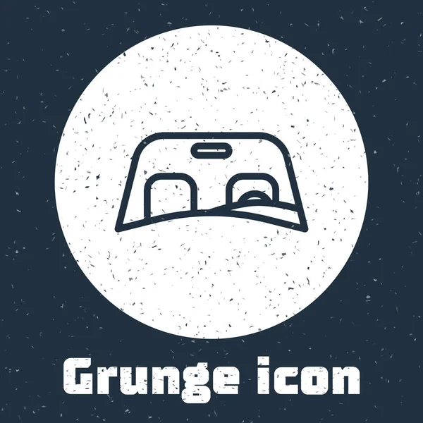 Grunge line Car windscreen icon isolated on grey background. Monochrome vintage drawing. Vector Illustration — ストックベクタ