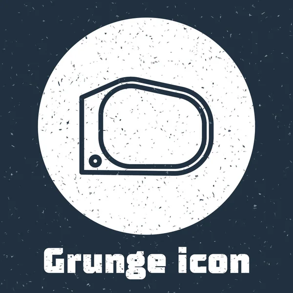 Grunge line Icono del espejo del coche aislado sobre fondo gris. Dibujo vintage monocromo. Ilustración vectorial — Vector de stock
