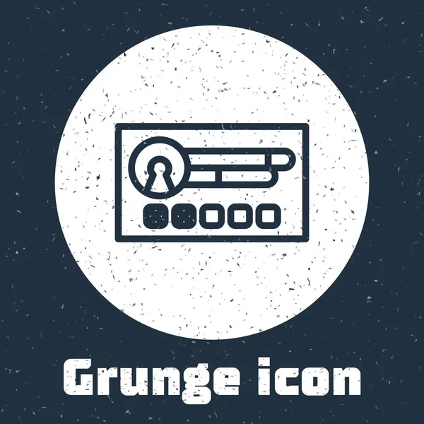 Línea Grunge Crear icono de pantalla de cuenta aislado sobre fondo gris. Dibujo vintage monocromo. Ilustración vectorial — Vector de stock