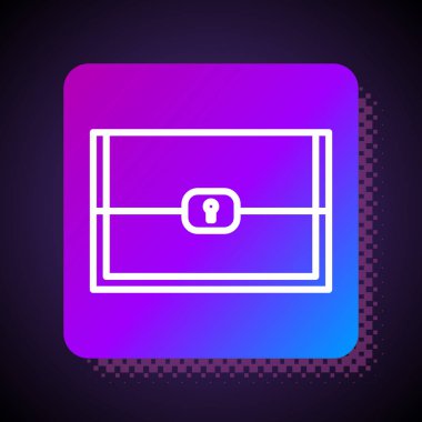 Oyun simgesi için beyaz çizgi sandığı siyah arkaplanda izole edildi. Kare renk düğmesi. Vektör İllüstrasyonu