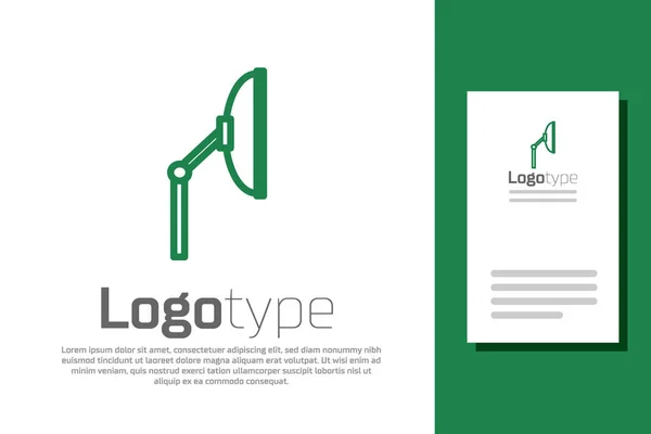 Green line Windscreen wiper icon isolated on white background. Logo design template element. Vector Illustration — Stock vektor