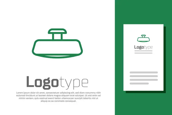 緑のライン車のミラーアイコンの白い背景に隔離された。ロゴデザインテンプレート要素。ベクターイラスト — ストックベクタ