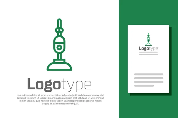 Grüne Linie Staubsauger Symbol isoliert auf weißem Hintergrund. Logo Design Template-Element. Vektorillustration — Stockvektor