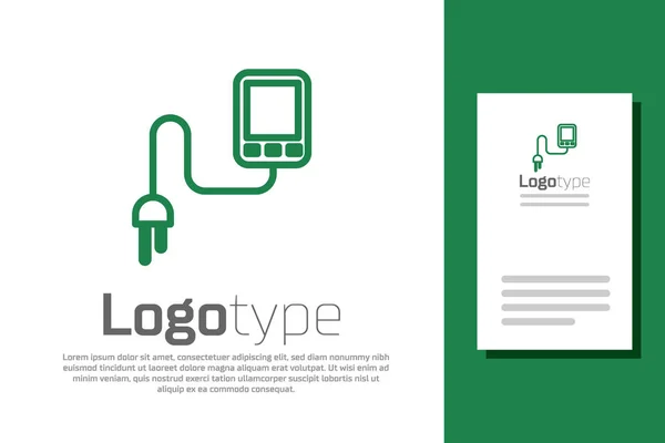 Icono del sensor de línea verde aislado sobre fondo blanco. Elemento de plantilla de diseño de logotipo. Ilustración vectorial — Vector de stock