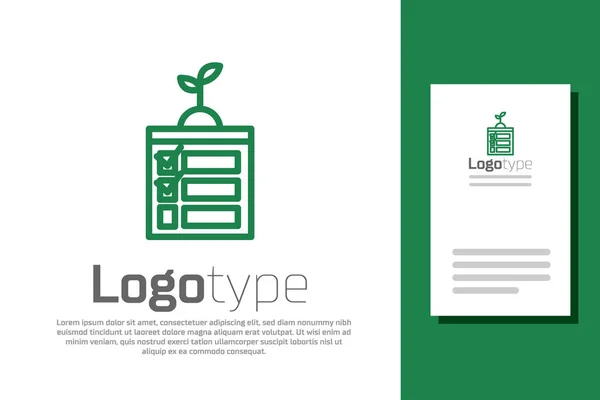 Ligne verte Technologie agricole intelligente - système d'automatisation de la ferme minuterie dans l'icône de l'application isolée sur fond blanc. Modèle de conception de logo élément. Illustration vectorielle — Image vectorielle