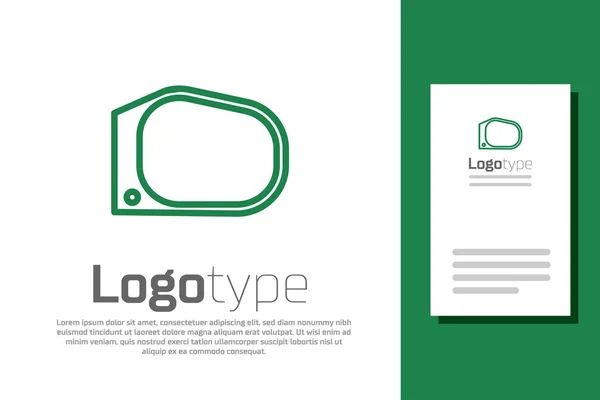 Zelená čára Auto zrcadlo ikona izolované na bílém pozadí. Prvek šablony návrhu loga. Vektorová ilustrace — Stockový vektor