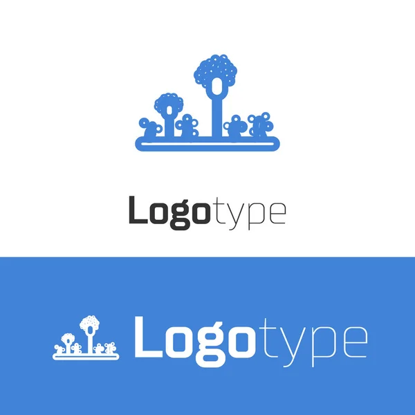 Ícone do molde da linha azul isolado no fundo branco. Elemento de modelo de design de logotipo. Ilustração vetorial —  Vetores de Stock