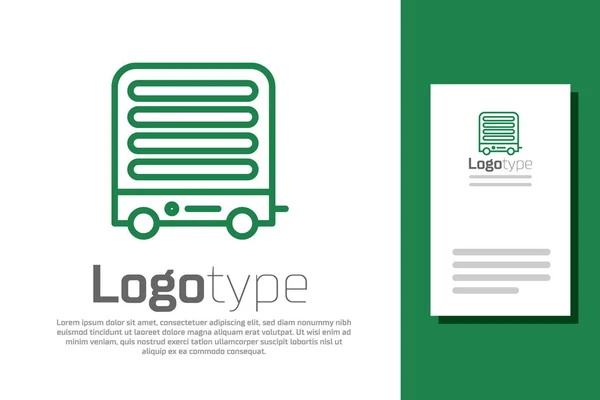 Ligne verte Icône de chauffage électrique isolé sur fond blanc. Chauffage au sol infrarouge avec télécommande. Contrôle climatique de la maison. Modèle de conception de logo élément. Illustration vectorielle — Image vectorielle