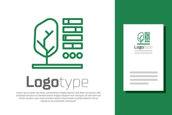 Grön linje växt status ikon isolerad på vit bakgrund. Mall för logotyp. Vektor Illustration — Stock vektor
