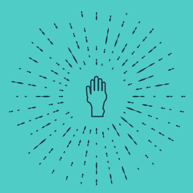 Yeşil arka planda sedef ya da egzama ikonu olan siyah çizgili El. Alerjene veya kronik vücut sorununa karşı insan derisi tepkisi kavramı. Soyut çember rastgele noktalar. Vektör İllüstrasyonu