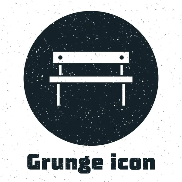 Grunge Bench icon isolated on white background. Vector Illustration — Stock Vector