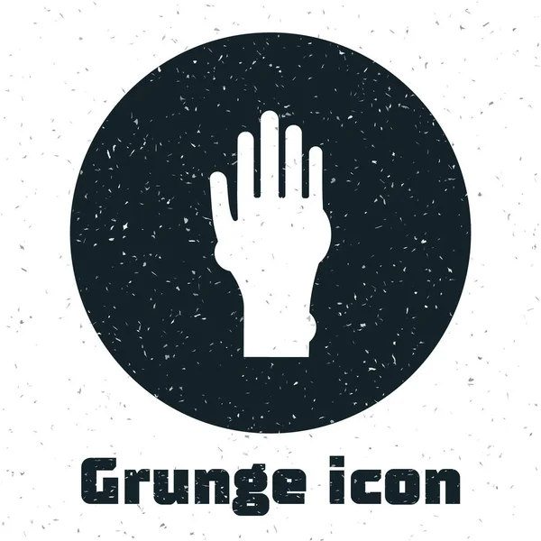 Grunge Hand mit Psoriasis oder Ekzemen Ikone isoliert auf weißem Hintergrund. Konzept der menschlichen Hautreaktion auf Allergene oder chronische Körperprobleme. Vektorillustration — Stockvektor