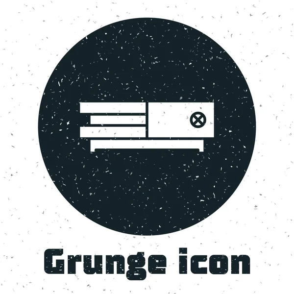 Grunge Icono de la consola de videojuegos aislado sobre fondo blanco. Ilustración vectorial — Vector de stock