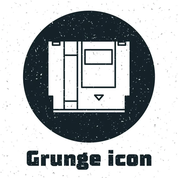 Grunge kazeta pro retro herní konzoli ikonu izolované na bílém pozadí. Televizní herní kazeta. Vektorová ilustrace — Stockový vektor