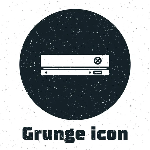 Grunge-Videospielkonsolen-Symbol isoliert auf weißem Hintergrund. Vektorillustration — Stockvektor