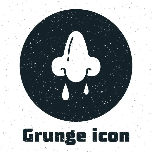 Grunge burun ikonu beyaz arka planda izole edildi. Rhinitis semptomları, tedavi. Burun ve hapşırma. Burun hastalıkları. Vektör İllüstrasyonu — Stok Vektör