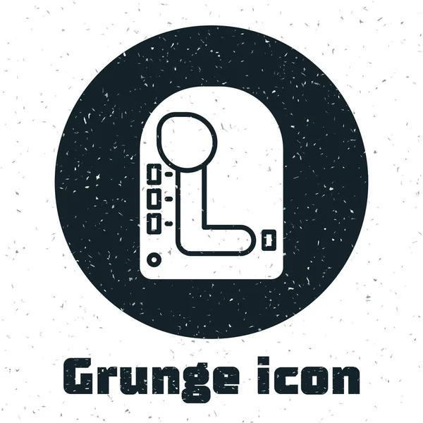 Grunge-Schaltuhr-Symbol isoliert auf weißem Hintergrund. Sendesymbol. Vektorillustration — Stockvektor