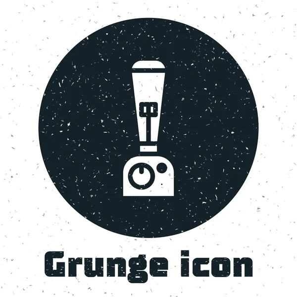 Grunge-Mixer-Symbol isoliert auf weißem Hintergrund. elektrischer Küchenmixer mit Schüssel. Smoothies, Cocktails oder Saft kochen. Vektorillustration — Stockvektor