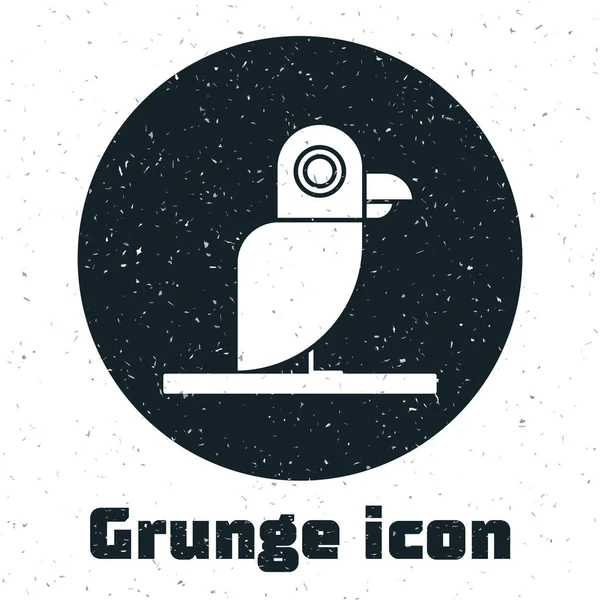 Grunge icône de perroquet pirate isolé sur fond blanc. Illustration vectorielle — Image vectorielle