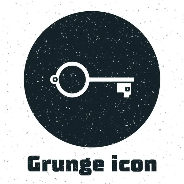 Grunge Llave antigua para el icono del juego aislado sobre fondo blanco. Ilustración vectorial — Vector de stock