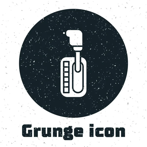 Значок Grunge Gear shifter выделен на белом фоне. Значок передачи. Векторная миграция — стоковый вектор