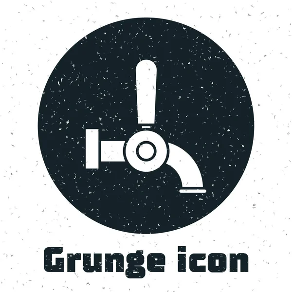 Grunge Beer tap icon isolated on white background. Vector Illustration — Stock Vector