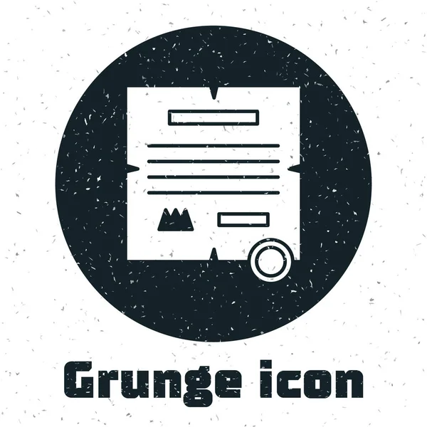 Grunge rendelet, papír, pergamen, tekercs ikon elszigetelt fehér alapon. Vektorillusztráció — Stock Vector