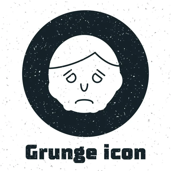 Grunge Inflammation i ansiktet ikon isolerad på vit bakgrund. Vektor Illustration — Stock vektor
