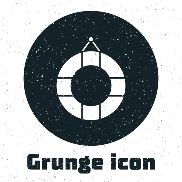 Grunge Lifebuoy simgesi beyaz arkaplanda izole edildi. Can simidi sembolü. Vektör İllüstrasyonu — Stok Vektör