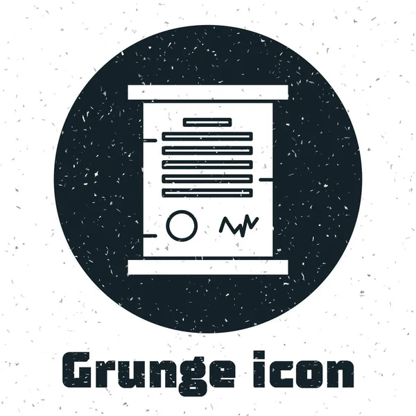 Grunge-Dekret, Papier, Pergament, Scroll-Symbol auf weißem Hintergrund isoliert. Vektorillustration — Stockvektor