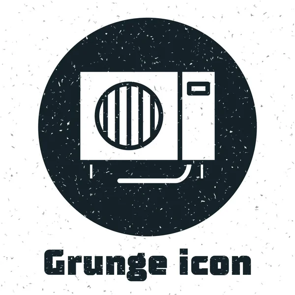 Grunge Airconditioner icoon geïsoleerd op witte achtergrond. Splitsysteem airconditioning. Koel en koud klimaatbeheersingssysteem. Vector Illustratie — Stockvector