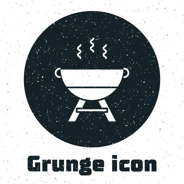 Grunge-Grill-Symbol isoliert auf weißem Hintergrund. Grillparty. Vektorillustration — Stockvektor