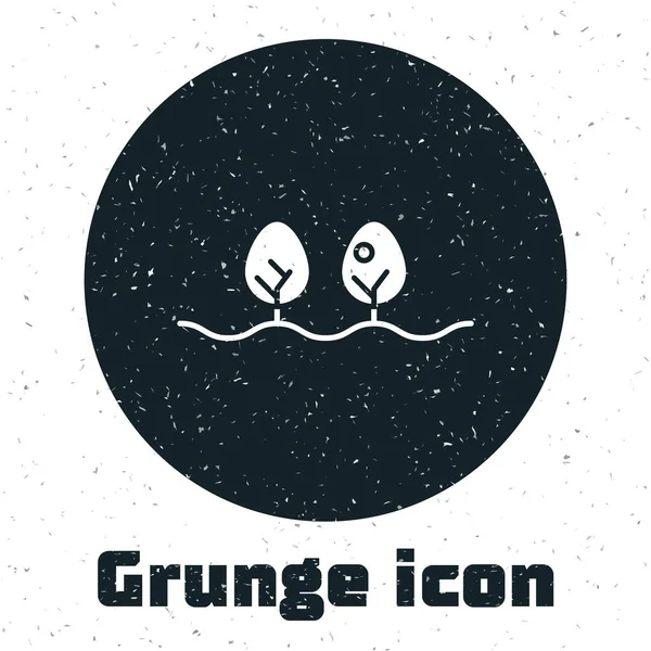 Icono de Grunge Plant aislado sobre fondo blanco. Ilustración vectorial — Vector de stock