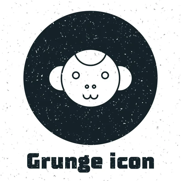 Signo zodiacal de Grunge Monkey aislado sobre fondo blanco. Colección de horóscopos astrológicos. Ilustración vectorial — Archivo Imágenes Vectoriales