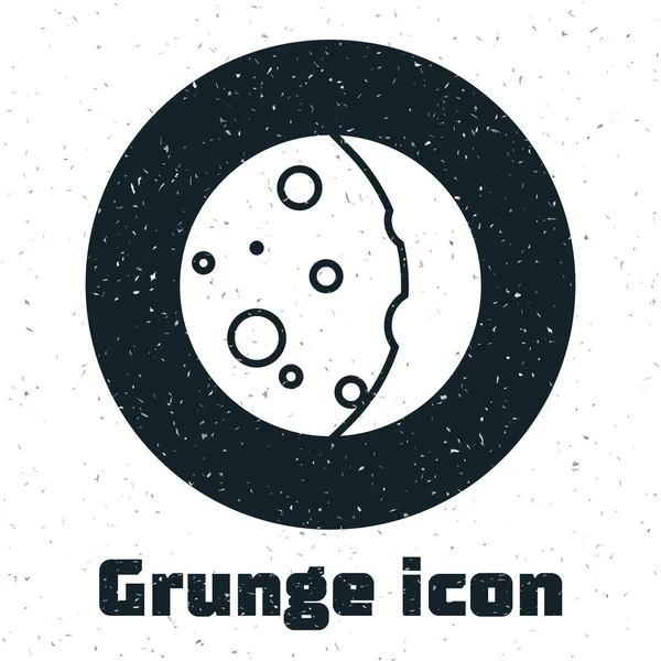 Grunge Eclipse do ícone do sol isolado no fundo branco. Eclipse total do sonar. Ilustração vetorial — Vetor de Stock