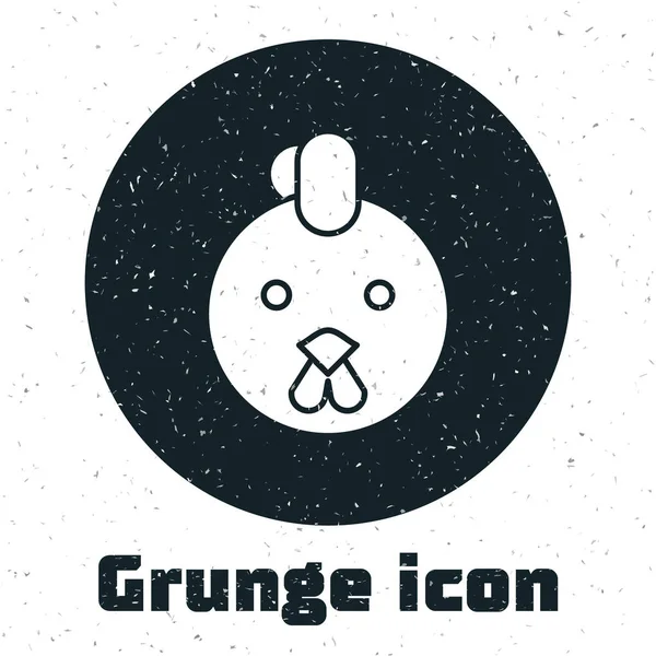 Grunge-Hahn Sternzeichen Symbol isoliert auf weißem Hintergrund. astrologische Horoskopsammlung. Vektorillustration — Stockvektor