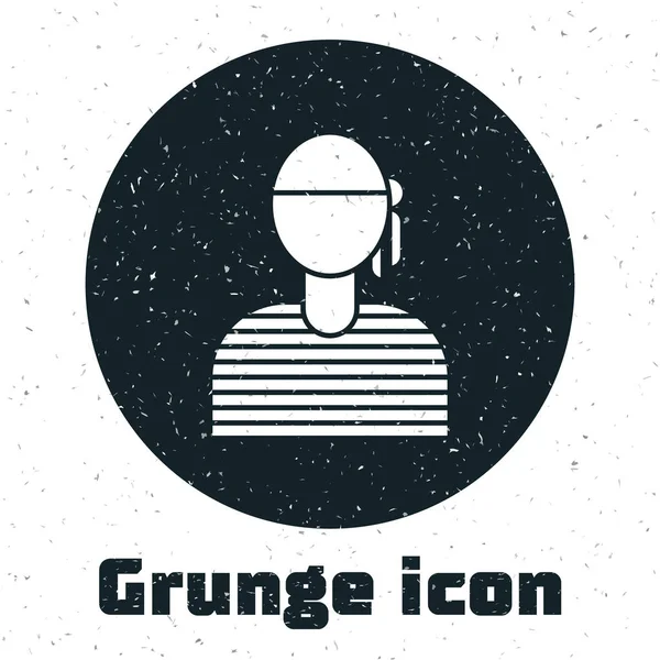 Grunge Sailor captain icon isolated on white background. Vector Illustration — 스톡 벡터
