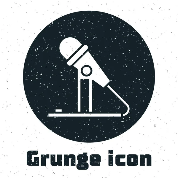 Grunge-Mikrofonsymbol isoliert auf weißem Hintergrund. Mikrofon im Radio. Lautsprecherzeichen. Vektorillustration — Stockvektor