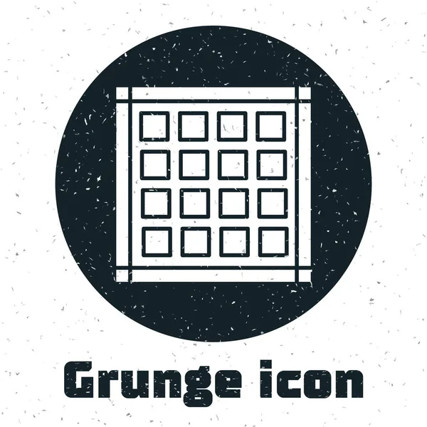 Grunge Checkered servet pictogram geïsoleerd op witte achtergrond. Vector Illustratie — Stockvector