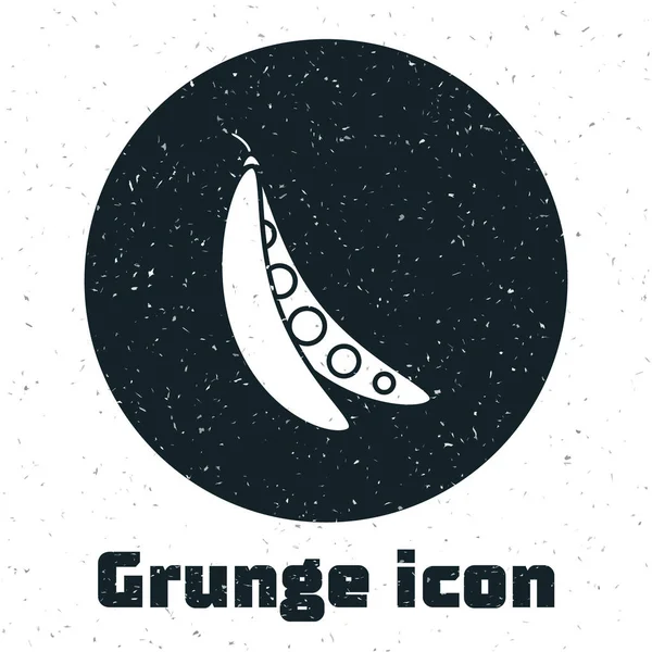 Grunge Kidney frijoles icono aislado sobre fondo blanco. Ilustración vectorial — Vector de stock