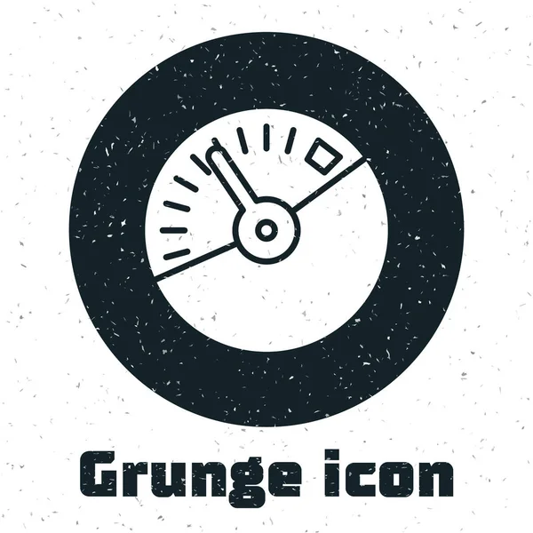 Ícone do velocímetro Grunge isolado no fundo branco. Ilustração vetorial — Vetor de Stock