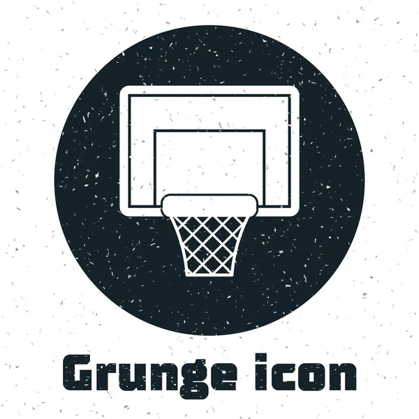 Grunge Basketball backboard ícone isolado no fundo branco. Ilustração vetorial —  Vetores de Stock