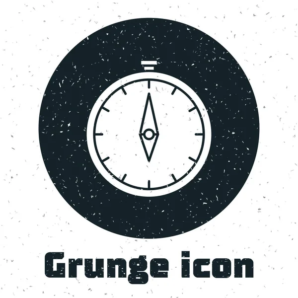 Grunge iránytű ikon elszigetelt fehér alapon. Windrose navigációs szimbólum. Szélrózsa jel. Vektorillusztráció — Stock Vector