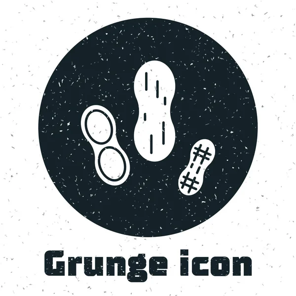 Icône Grunge Peanut isolée sur fond blanc. Illustration vectorielle — Image vectorielle