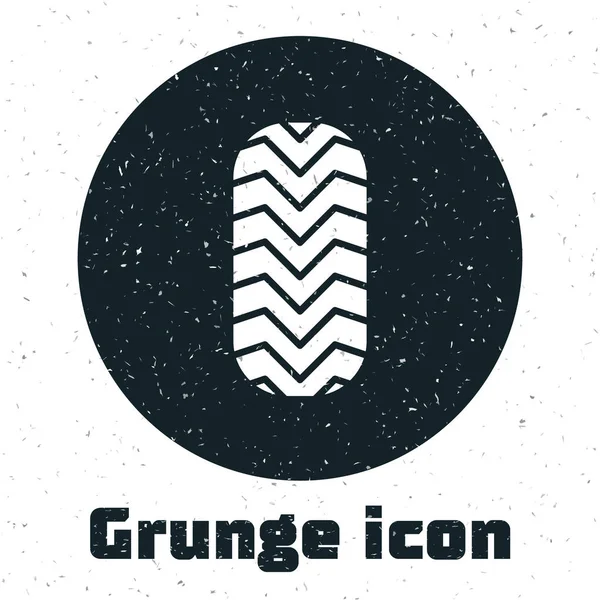 Grunge icono del neumático del coche aislado sobre fondo blanco. Ilustración vectorial — Vector de stock