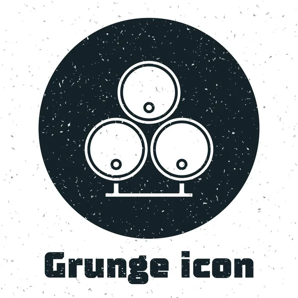 Grunge Houten vaten icoon geïsoleerd op witte achtergrond. Alcoholvat, drinkbak, houten vat voor bier, whisky, wijn. Vector Illustratie — Stockvector